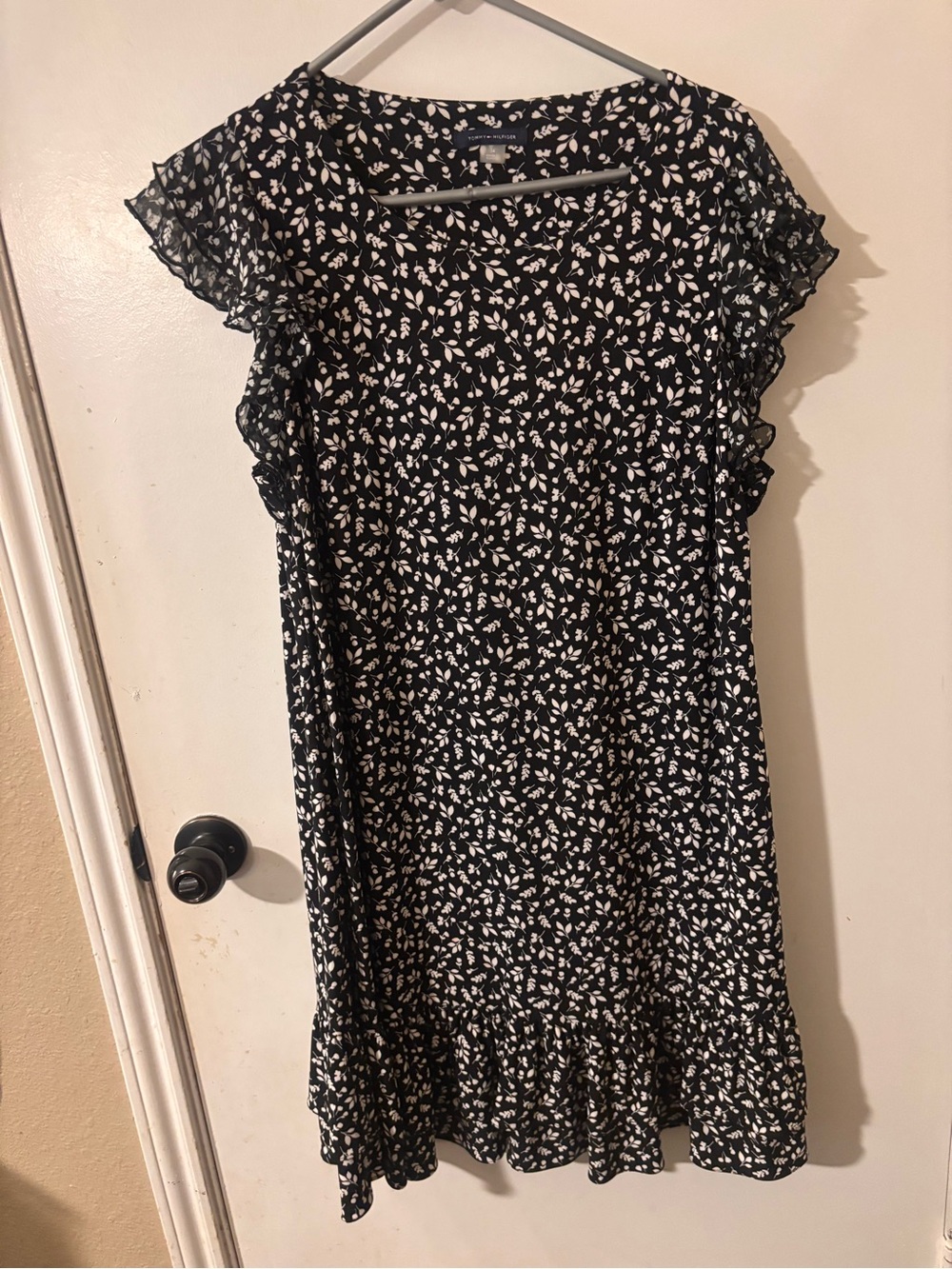 Tommy Hilfiger Black Dress with White Floral Print